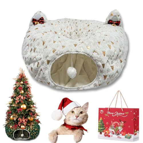 Cat Christmas Tree, Christmas Cat Tunnel, Cat Tunnel Bed Under Christmas Tree, Christmas Tree Cat Tunnel, Foldable Multi-Functional Cat Tunnel, Suitable for Medium and Small Cats (F) von Gienslru