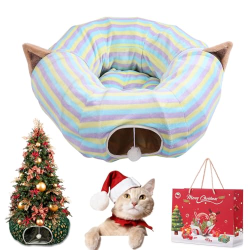 Cat Christmas Tree, Christmas Cat Tunnel, Cat Tunnel Bed Under Christmas Tree, Christmas Tree Cat Tunnel, Foldable Multi-Functional Cat Tunnel, Suitable for Medium and Small Cats (H) von Gienslru