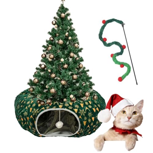 Cat Tunnel Christmas Tree Skirt, Christmas Tree Cat Tunnel, Cat Tunnel Tree Skirt, Cat Tunnel Bed Under Christmas Tree, Cat Tunnel Suitable for Large, Medium and Small Cats (A) von Gienslru