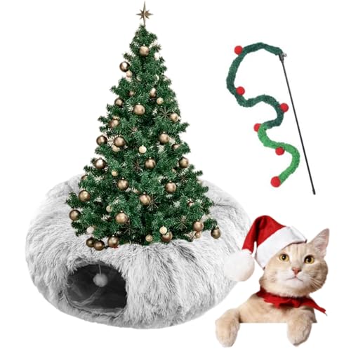 Cat Tunnel Christmas Tree Skirt, Christmas Tree Cat Tunnel, Cat Tunnel Tree Skirt, Cat Tunnel Bed Under Christmas Tree, Cat Tunnel Suitable for Large, Medium and Small Cats (D) von Gienslru