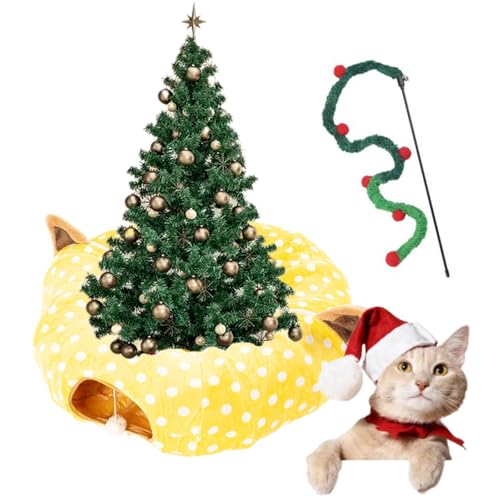 Cat Tunnel Christmas Tree Skirt, Christmas Tree Cat Tunnel, Cat Tunnel Tree Skirt, Cat Tunnel Bed Under Christmas Tree, Cat Tunnel Suitable for Large, Medium and Small Cats (E) von Gienslru