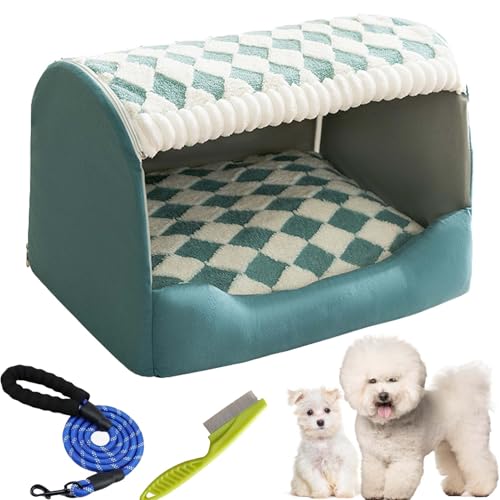 Doggocomfy Cozy Dog House, Doggo Comfycozy House Dog Bed, Cozy Dog House Indoor with Pillow, Inside Dog House with Removable Cushion, Foldable Warm Kennel for Medium and Large Size Dogs (3XL,Green) von Gienslru