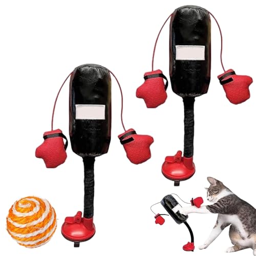 Gienslru Cat Punching Bag Toy, Cat Boxing Toy, Mini Cat Boxing Bag Toy, Punching Bag Play Gym for Kittyweight Champions (2pcs) von Gienslru