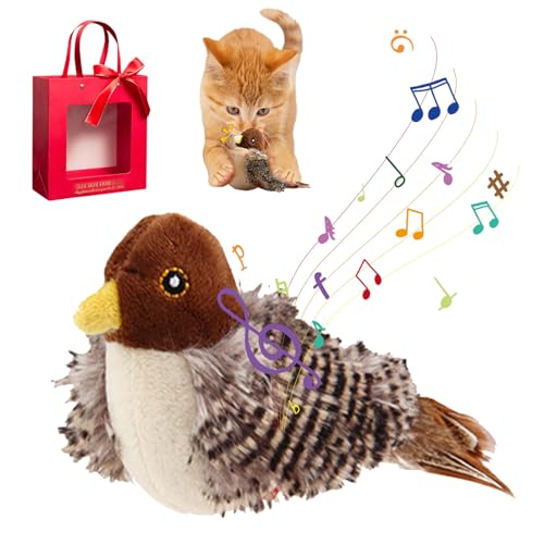 Gienslru Katzenspielzeug Vogel, Fliegender Vogel Katzenspielzeug, Flappy Bird Cat Toy, Vogel Katzenspielzeug, Katzenspielzeug Vogel Flattern, Berührungserkennung, Ton Und Blitz (1 Stück) von Gienslru