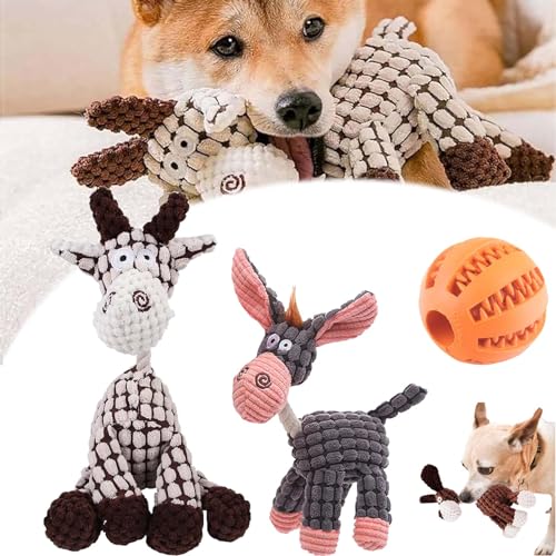 Gienslru PetsBoro BiteBuddy, Shirem Bitebuddy, Plush Toy for Aggressive Chewers, Stuffed Animal Plush Chew Toys with Squeakers, for Small Medium Dogs (2pcs-A) von Gienslru