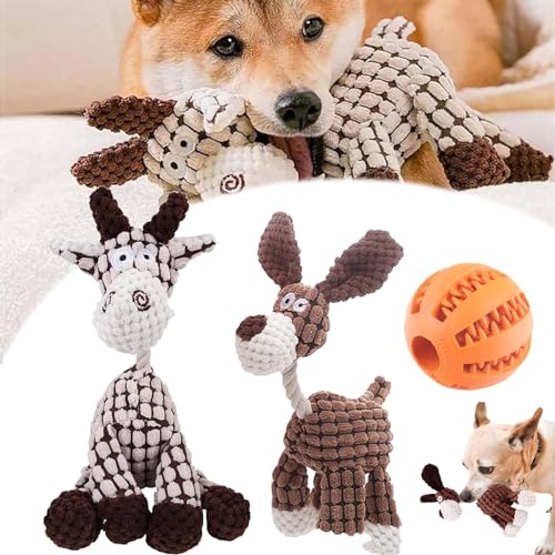 Gienslru PetsBoro BiteBuddy, Shirem Bitebuddy, Plush Toy for Aggressive Chewers, Stuffed Animal Plush Chew Toys with Squeakers, for Small Medium Dogs (2pcs-B) von Gienslru