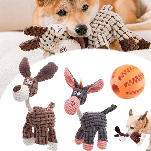 Gienslru PetsBoro BiteBuddy, Shirem Bitebuddy, Plush Toy for Aggressive Chewers, Stuffed Animal Plush Chew Toys with Squeakers, for Small Medium Dogs (2pcs-C) von Gienslru