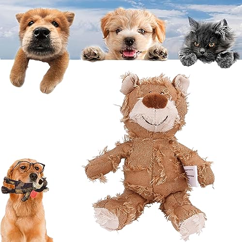 Gienslru Petsboro Robust Bear, Indestructible Robust Bear, Companion for Heavy, Petsboro Bear, Dog Stuffed Animals Chew Toy, Designed for Heavy Chewers (1pcs-Yellow, L) von Gienslru