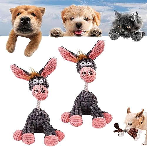 Gienslru Robustplush - Immortal Squeaker Plush Toy for Aggressive Chewers, Antarcking Indestructible Dog Toy, Durable Stuffed Animal Plush Chew Toys with Squeakers (2pcs-B) von Gienslru