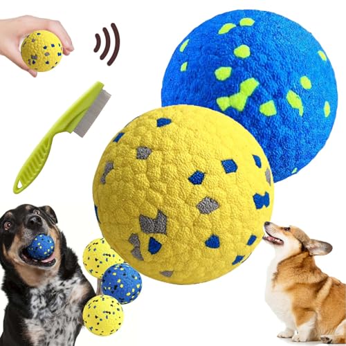 Gienslru The Mellow Dog Calming Ball, Indestructible Dog Tennis Balls, Durable Bouncy Dog Toy Balls, Dog Balls for Teething, Interactive Dog Toys for Fetch Game (2pcs) von Gienslru