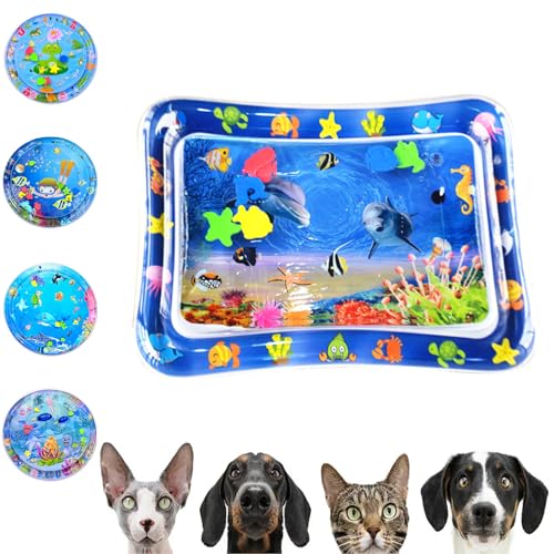 Gienslru Wasserspielmatte für Katzen, Katzen Spielmatte Wasser, Summer Cat Water Mat, Katzen Wassermatte, Wassermatte Für Katzen, Sensorische Wassermatte Katze, Aqua Miez Katzenmatte (B) von Gienslru