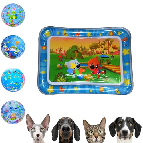 Gienslru Wasserspielmatte für Katzen, Katzen Spielmatte Wasser, Summer Cat Water Mat, Katzen Wassermatte, Wassermatte Für Katzen, Sensorische Wassermatte Katze, Aqua Miez Katzenmatte (F) von Gienslru