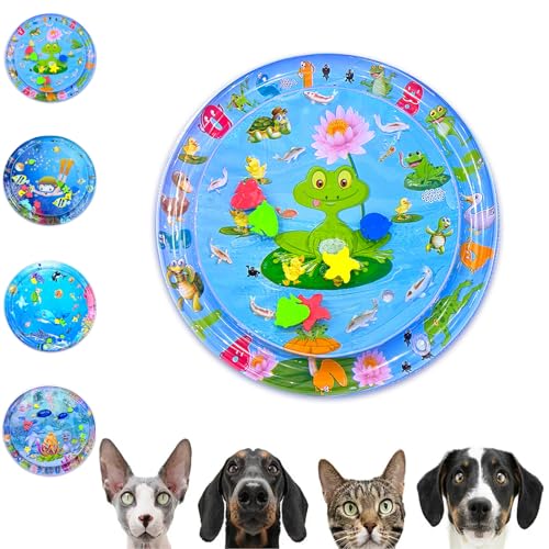 Gienslru Wasserspielmatte für Katzen, Katzen Spielmatte Wasser, Summer Cat Water Mat, Katzen Wassermatte, Wassermatte Für Katzen, Sensorische Wassermatte Katze, Aqua Miez Katzenmatte (M) von Gienslru