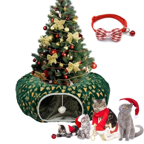 Katzentunnel Weihnachtsbaum, Cat Christmas Tree, Katzentunnel Weihnachten, Christmas Cat Tree, Christmas Cat Tunnel, Katzentunnel, geeignet für große, mittelgroße und kleine Katzen (A) von Gienslru