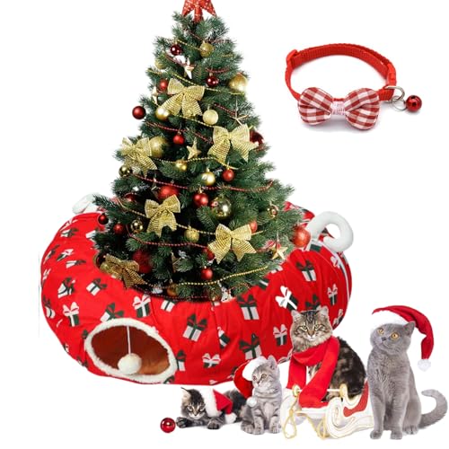 Katzentunnel Weihnachtsbaum, Cat Christmas Tree, Katzentunnel Weihnachten, Christmas Cat Tree, Christmas Cat Tunnel, Katzentunnel, geeignet für große, mittelgroße und kleine Katzen (C) von Gienslru