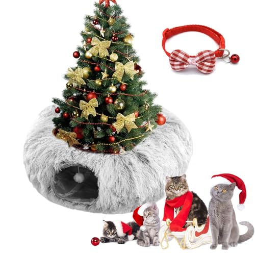 Katzentunnel Weihnachtsbaum, Cat Christmas Tree, Katzentunnel Weihnachten, Christmas Cat Tree, Christmas Cat Tunnel, Katzentunnel, geeignet für große, mittelgroße und kleine Katzen (D) von Gienslru