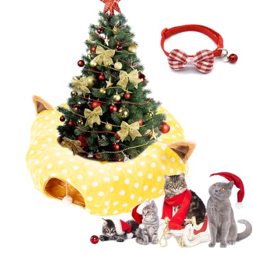 Katzentunnel Weihnachtsbaum, Cat Christmas Tree, Katzentunnel Weihnachten, Christmas Cat Tree, Christmas Cat Tunnel, Katzentunnel, geeignet für große, mittelgroße und kleine Katzen (G) von Gienslru