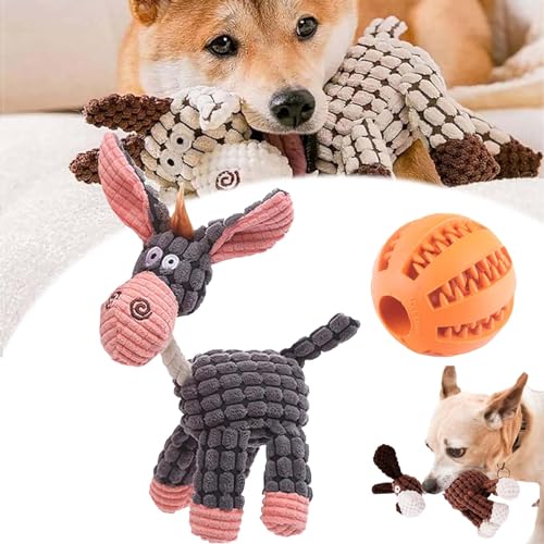 PetsBoro BiteBuddy, Shirem Bitebuddy, Plush Toy for Aggressive Chewers, Stuffed Animal Plush Chew Toys with Squeakers, for Small Medium Dogs (Grey) von Gienslru