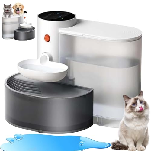 Smart Pet Water Fountain, Smart Pet Water Fountain No Filter, Automatic Pet Water Dispenser, Cat Water Fountain Separate Tank, with Self-Refill Tipping Sewage Separation Pet Water Dispenser (3L) von Gienslru