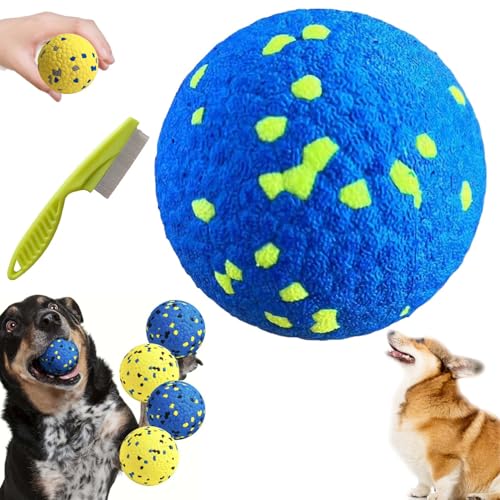 The Mellow Dog Calming Ball, Indestructible Dog Tennis Balls, Durable Bouncy Dog Toy Balls, Dog Balls for Teething, Interactive Dog Toys for Fetch Game (Blue) von Gienslru