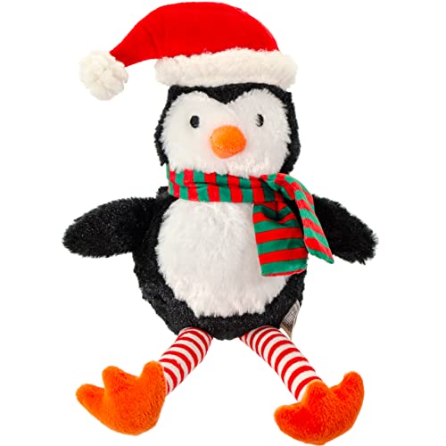 GIFTABLE WORLD Plüsch-Haustier-Spielzeug für Weihnachten, mit Quietschelement, 33 cm lange Beine, Pinguin mit Quietschball) von Giftable World