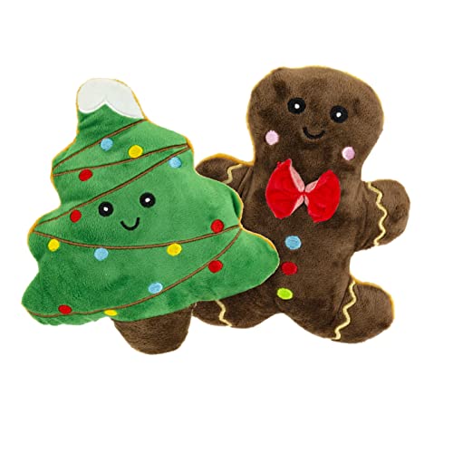 GIFTABLE WORLD Urlaub Plüsch Haustier Spielzeug Spaß für Weihnachten Designs mit Quietscher Hund Kauspielzeug (15,2 cm Urlaub Party Cookies 2 Stück) von Giftable World