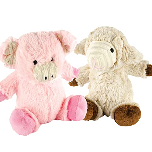 Giftable World 7 Zoll Plüsch Haustier Spielzeug Cuddle Pig & Lamm mit Quietscher Hund Kauspielzeug von Giftable World