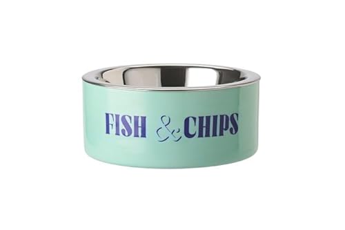 Futternapf Love Pets, Gr. S, fish & chips Eisen 17x7x17 cm, mint von Giftcompany