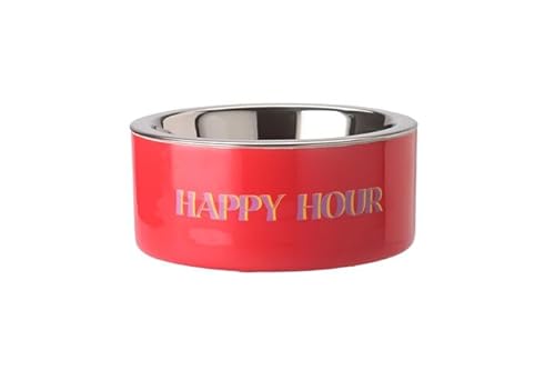 Futternapf Love Pets Happy Hour Eisen 17x7x17 cm neon rot von Giftcompany