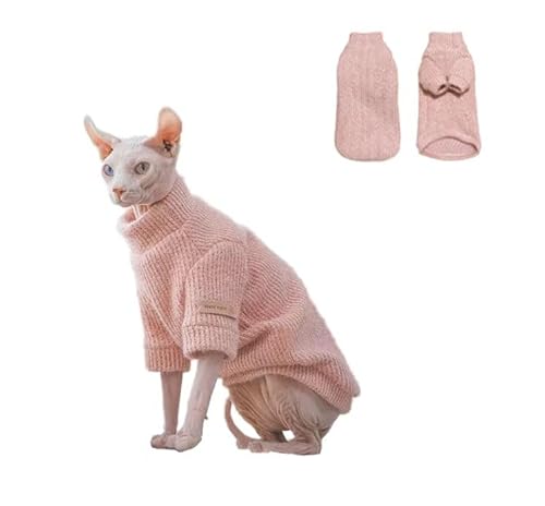 GigglyHouse SPHYNX Katzenkleidung Warm Pink Winterpullover für haarlose Katzenrassen, Cornish Rex und Devon Rex (XL (2,9-3,9 kg)) von GigglyHouse