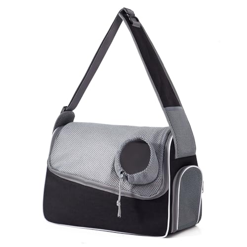 Gigicial Cat Carrier Bag, atmungsaktive Taschen -Taschen -Outing -Beutel -Tasche Tragbarer Oxford -Stoff -Haustier für kleine Hunde und Katzen (Schwarz) von Gigicial