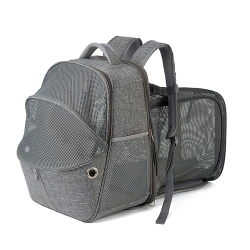 Gigicial Cat Carrier -Rucksäcke, atmungsaktives Mesh -Haustüte für Katzen Hunde tragbare Faltbare Haustierträger für Outdoor -Reise -Wandercamping (Grau) von Gigicial