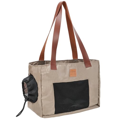 Gigicial Cat-Rucksackträger, großes Kapazitätsdesign Oxford Stoffkleidung mit Dirt-Ständer tragbarer Mode-Haustierträger für kleine Hunde und Katzen (Khaki) von Gigicial