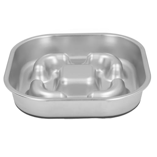 Gigicial Slow Feeder Dog Bowl, große Kapazität Edelstahl Anti -Schlupf Langsame Hundefutterschale, Haustier -Lebensmittel -Trainingsschale Spielzeug für mittelgroße Hunde Katzen von Gigicial