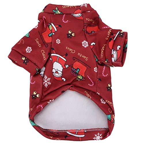 Gigicial Weihnachts-Hundepullover, Weihnachtsmann, schöner Cartoon-Druck, warme Hundepullover für kleine Hunde und Mädchen (XS) von Gigicial