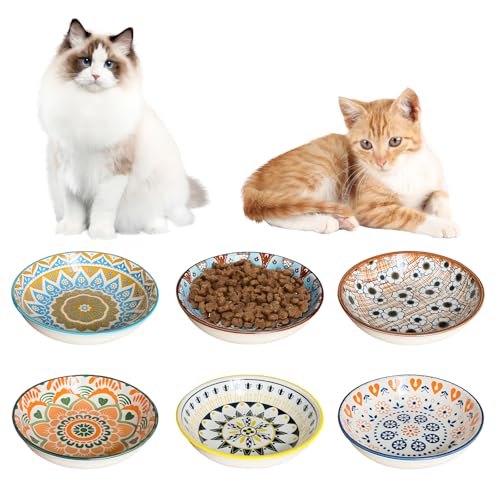 Katzennapf 6er Set, Futternapf Katze Keramik, Katzen Napf Bunte, von Gigtoop