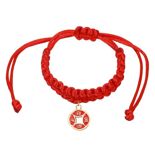 Gihioue Haustierhalsband Katze, Modisches Haustier, Neujahr, Verstellbare Halskette, Rotes Seil, Chinesischer Traditioneller Lucky Bless Handgestrickter Katzenschal von Gihioue