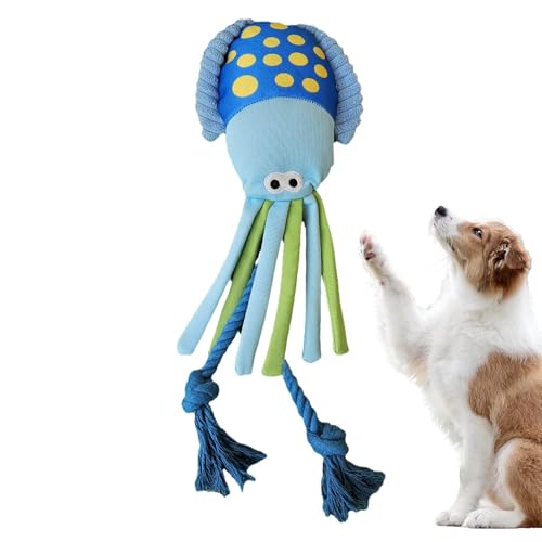 Gihioue Kauspielzeug Für Haustiere, Super Soft Squeaky Plush Octopus - Interaktiver Langeweile Buster, Tauziehen-Spielzeug Für Haustiere, Wiederverwendbares Lustiges, Gefülltes Tier von Gihioue