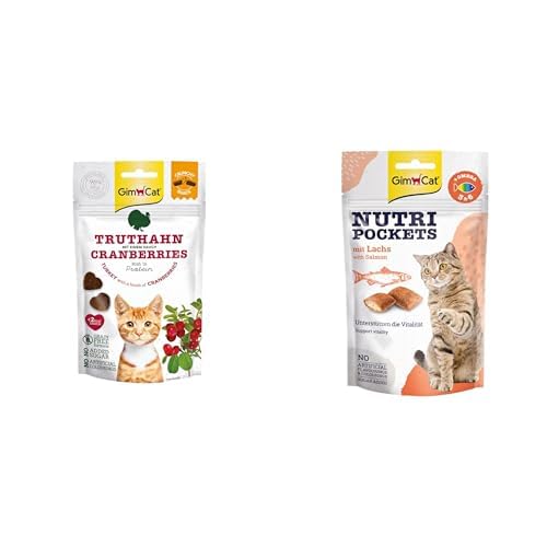 Bundle GimCat Crunchy Snacks Truthahn mit Cranberries - Knuspriges und proteinreiches Katzenleckerli + Nutri Pockets mit Lachs - Knuspriger Katzensnack mit cremiger Füllung. Bundle GimCat Crunchy Snacks Truthahn mit Cranberries - Knuspriges und proteinreiches Katzenleckerli + Nutri Pockets mit Lachs - Knuspriger Katzensnack mit cremiger Füllung. von GimCat