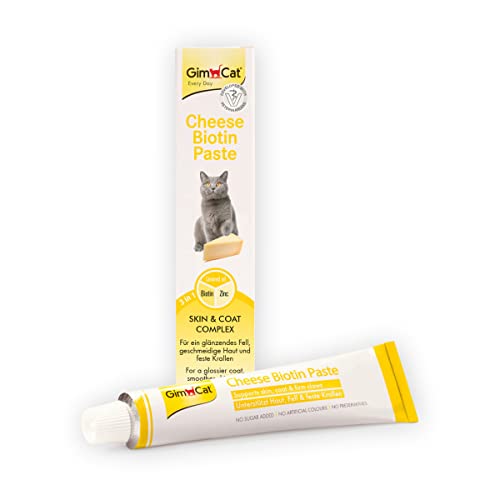 GimCat Cheese Biotin Paste - Mit aromatischem Käse, Zink und Leinöl für Fell, Haut und Krallen - 1 Tube (1 x 50 g) von GimCat