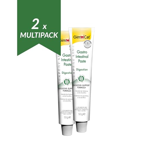 GimCat EXPERT LINE Gastro Intestinal Paste - Funktionaler Katzensnack unterstützt Verdauung und Darmflora - 1 Tube (1 x 50 g) (Packung mit 2) von GimCat