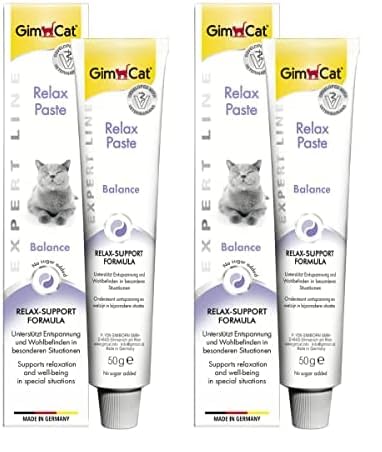 GimCat EXPERT LINE Relax Paste - Funktionaler Katzensnack unterstützt Entspannung und Wohlbefinden der Katze - 1 Tube (1 x 50 g) (Packung mit 2) von GimCat