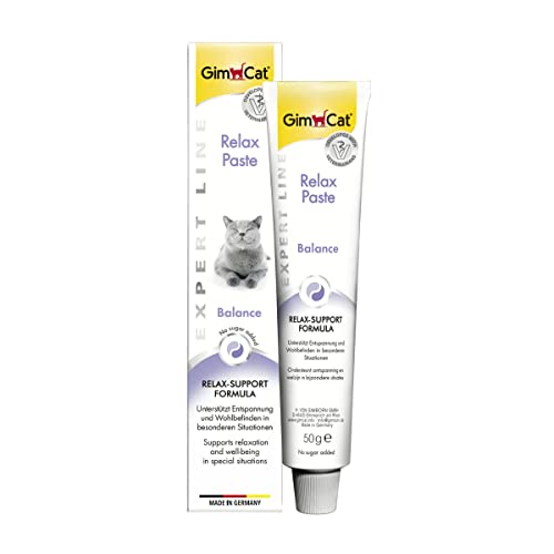 GimCat EXPERT LINE Relax Paste - Funktionaler Katzensnack unterstützt Entspannung und Wohlbefinden der Katze - 1 Tube (1 x 50 g) von GimCat