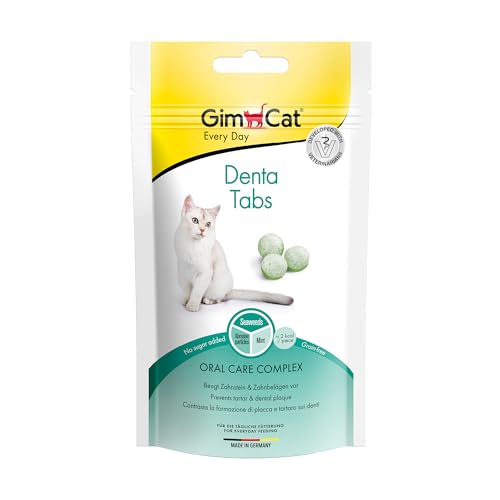 GimCat Denta Tabs - Funktionaler Katzensnack unterstützt die Zahnpflege - 8er Pack (8 x 40 g) von GimCat