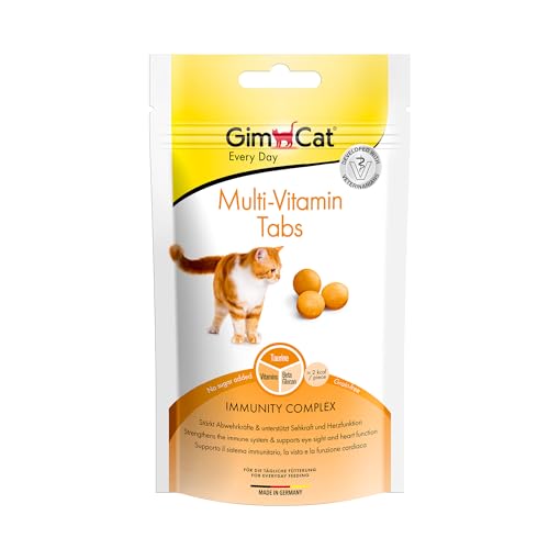 GimCat Multi-Vitamin Tabs - Funktionaler Katzensnack unterstützt Immunsystem, Herz und Augen - 8er Pack (8 x 40 g) von GimCat