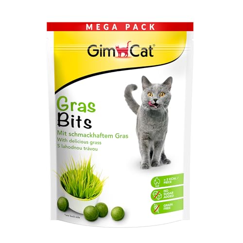 GimCat Gras Bits - Getreidefreier und vitaminreicher Katzensnack mit echtem Gras - 1 Beutel (1 x 425 g) von GimCat