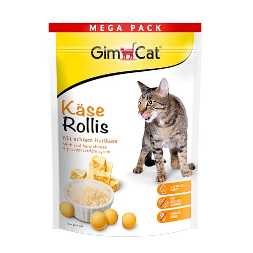 GimCat Käse Rollis - Getreidefreier und vitaminreicher Katzensnack mit echtem Hartkäse - 1 Beutel (1 x 425 g) von GimCat