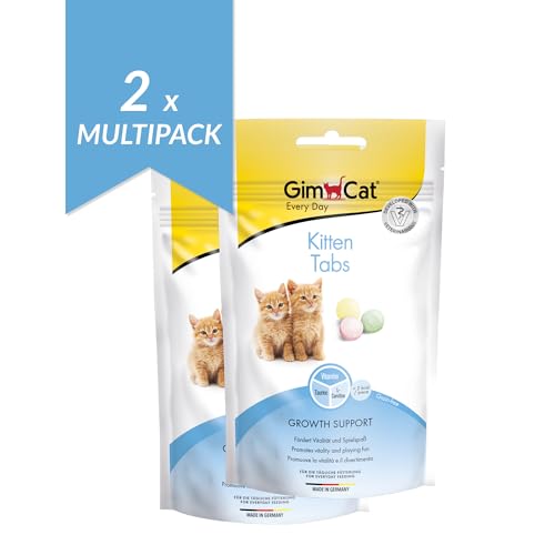 GimCat Kitten Tabs - Funktionaler Katzensnack speziell für Junge Katzen ab der 6. Woche - 1 Beutel (1 x 40 g) (Packung mit 2) von GimCat