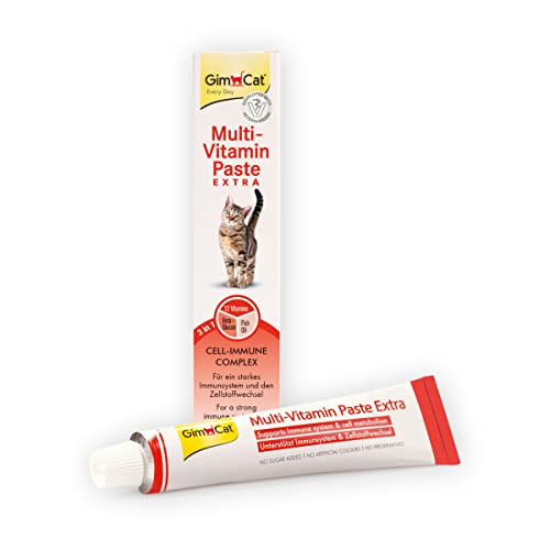 GimCat Multi-Vitamin Paste Extra - Katzensnack mit Fischöl für ein starkes Immunsystem und den Zellstoffwechsel - 1 Tube (1 x 100 g) von GimCat