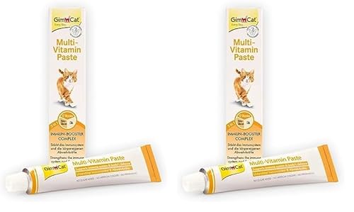 GimCat Multi-Vitamin Paste - Gesunder Katzensnack aktiviert Abwehrkräfte und stärkt das Immunsystem - 1 Tube (1 x 200 g) (Packung mit 2) von GimCat